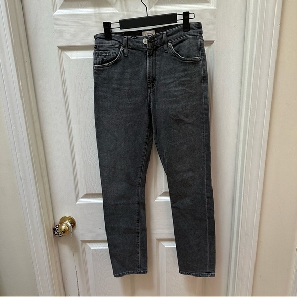 Citizens of humanity, Skyla, high rise straight leg, jeans, black gray 25 COH - Picture 2 of 10